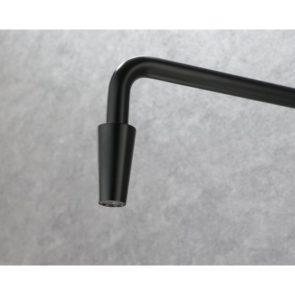 HMR Tront Single Hole Bathroom Vessel Sink Faucet Solid Brass - Black