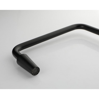 HMR Tront Single Hole Bathroom Vessel Sink Faucet Solid Brass - Black