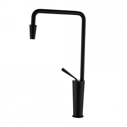 HMR Tront Single Hole Bathroom Vessel Sink Faucet Solid Brass - Black