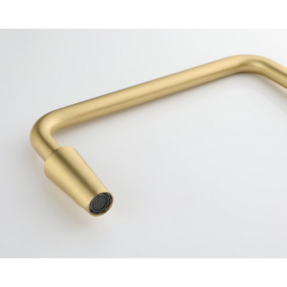 HMR Tront Single Hole Bathroom Vessel Sink Faucet Solid Brass - Brushed Gold