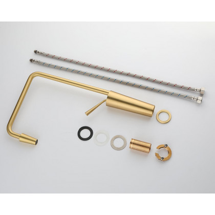 HMR Tront Single Hole Bathroom Vessel Sink Faucet Solid Brass - Brushed Gold