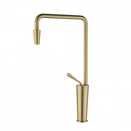 HMR Tront Single Hole Bathroom Vessel Sink Faucet Solid Brass - Brushed Gold