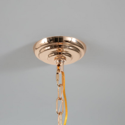 HMR - Art Deco 12-Light Sputnik Agate Chandelier with Adjustable Chain in Rose Gold