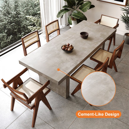 HMR Upoak Series Farmhouse Rectangle Wood Dining Table - Gray, 70.9"L x 31.5"W x 29.5"H