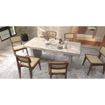 HMR Upoak Series Farmhouse Rectangle Wood Dining Table - Gray, 70.9"L x 31.5"W x 29.5"H