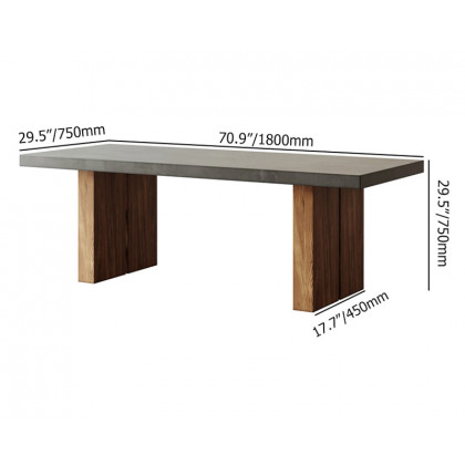 HMR Upoak Series Farmhouse Rectangle Wood Dining Table - Natural, 70.9"L x 29.5"W x 29.5"H