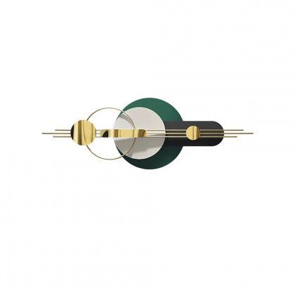 HMR - 63"Modern Metal Wall Decor for Living Room Bedroom Geometric Wall Art in Gold & Green