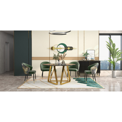 HMR - 63"Modern Metal Wall Decor for Living Room Bedroom Geometric Wall Art in Gold & Green
