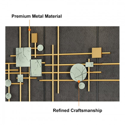 HMR - 1-Piece Europe Modern Geometric Metal Iron Wall Decor Multi-Colored