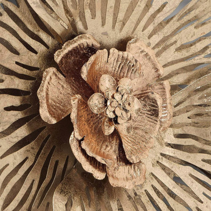 HMR - Modern Hollow-Out Peony Flower Gold Pendant Sofa Background Metal Wall Decor