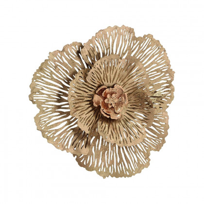 HMR - Modern Hollow-Out Peony Flower Gold Pendant Sofa Background Metal Wall Decor
