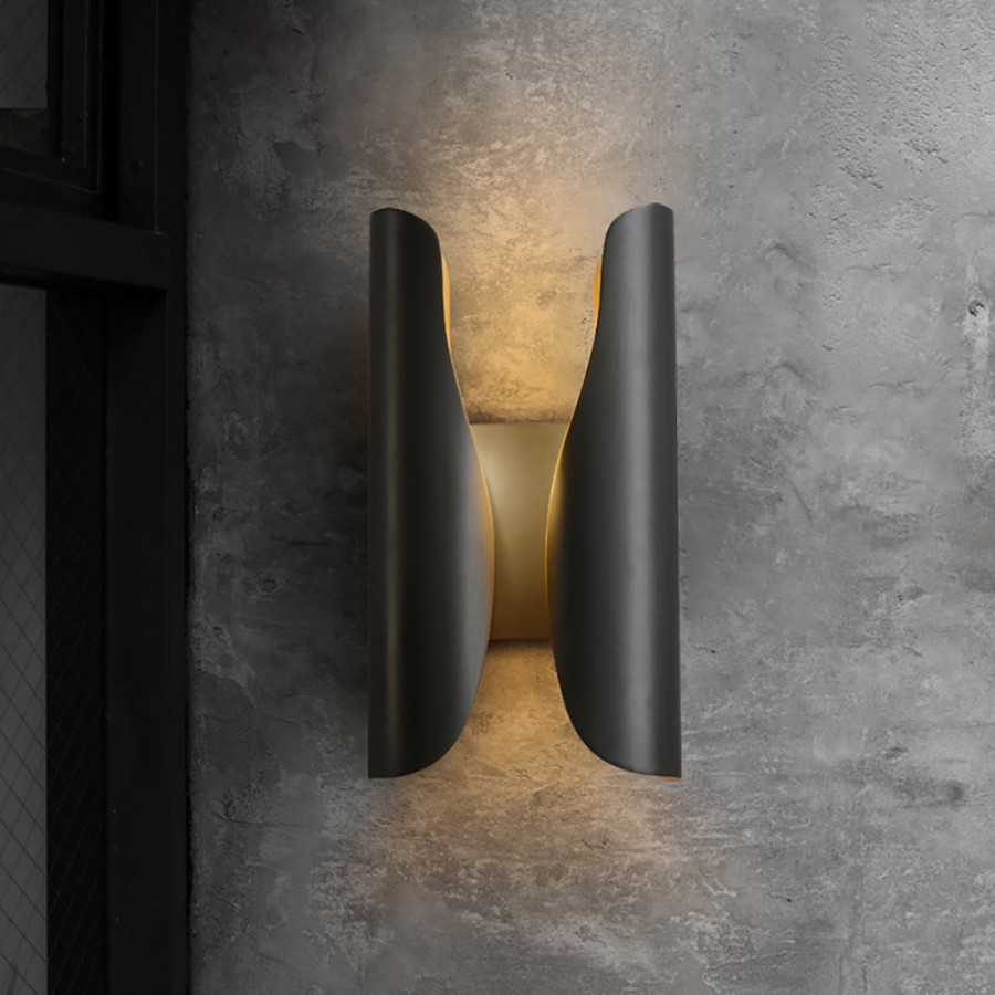 HMR - Modern Brass Wall Sconce 2-Light Decorative Wall Lighting Bulbs Included