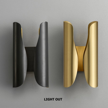 HMR - Modern Brass Wall Sconce 2-Light Decorative Wall Lighting Bulbs Included