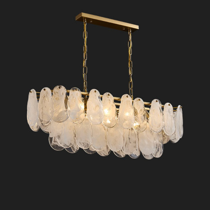 HMR - Cloude Modern Multi-Tier Cloud Glass Pendant Light Kitchen Island Light Adjustable Chain