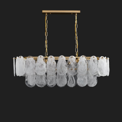 HMR - Cloude Modern Multi-Tier Cloud Glass Pendant Light Kitchen Island Light Adjustable Chain