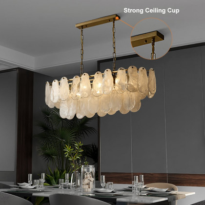 HMR - Cloude Modern Multi-Tier Cloud Glass Pendant Light Kitchen Island Light Adjustable Chain
