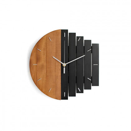 HMR - Abstract Wall Clock Hanging Artistic Decor in Natural Wood
