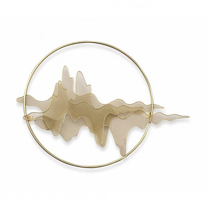 HMR - Natural Abstract Landscape Wall Decor 3D Gold Metal Wall Art 39.4" x 26.8" Living Room