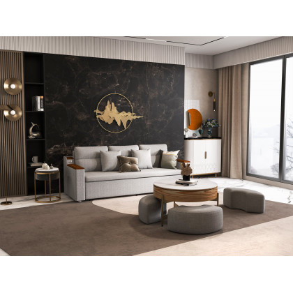 HMR - Natural Abstract Landscape Wall Decor 3D Gold Metal Wall Art 39.4" x 26.8" Living Room