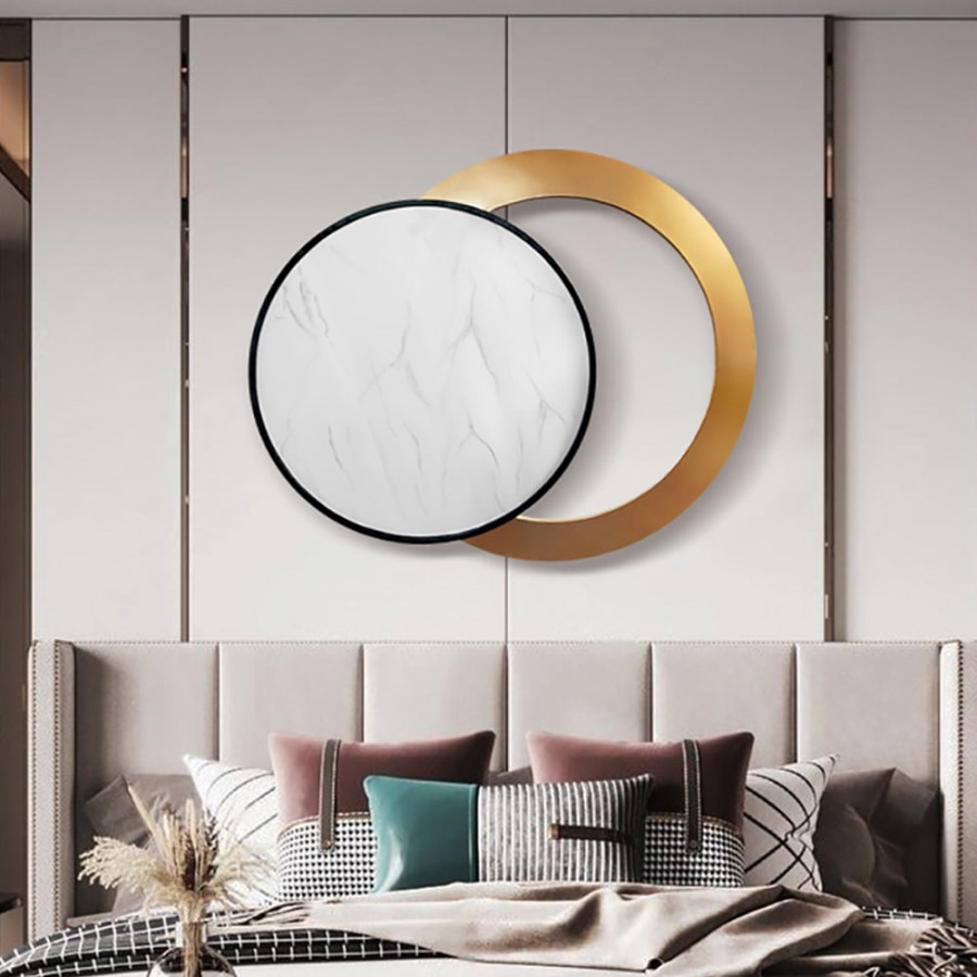 HMR - Modern Geometric Circles Simple Wall Decor Metal Home Art