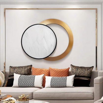 HMR - Modern Geometric Circles Simple Wall Decor Metal Home Art