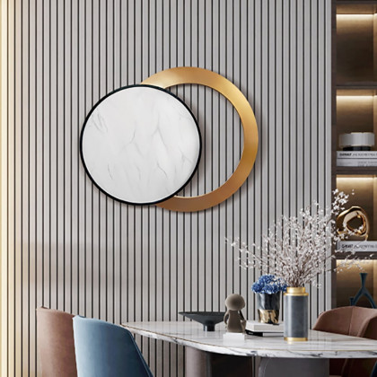 HMR - Modern Geometric Circles Simple Wall Decor Metal Home Art