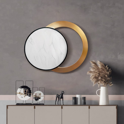 HMR - Modern Geometric Circles Simple Wall Decor Metal Home Art