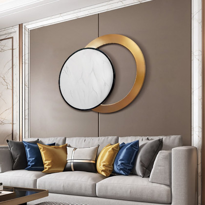 HMR - Modern Geometric Circles Simple Wall Decor Metal Home Art