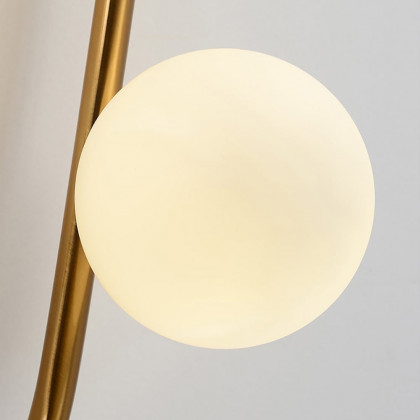 HMR - Globe Wall Sconce White Glass 4-Light Wall Lighting Gold Oblong Hanging Rod