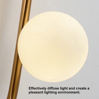 HMR - Globe Wall Sconce White Glass 4-Light Wall Lighting Gold Oblong Hanging Rod