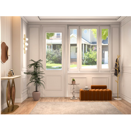 HMR - Globe Wall Sconce White Glass 4-Light Wall Lighting Gold Oblong Hanging Rod