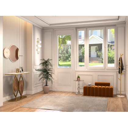 HMR - Globe Wall Sconce White Glass 4-Light Wall Lighting Gold Oblong Hanging Rod