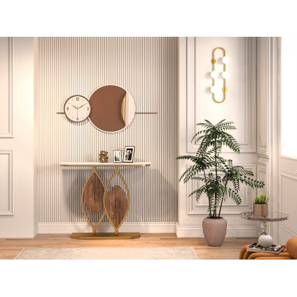 HMR - Globe Wall Sconce White Glass 4-Light Wall Lighting Gold Oblong Hanging Rod