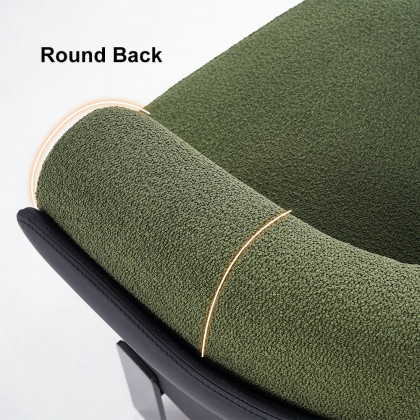 HMR - Modern Green Boucle Upholstered Accent Chair with Round Back