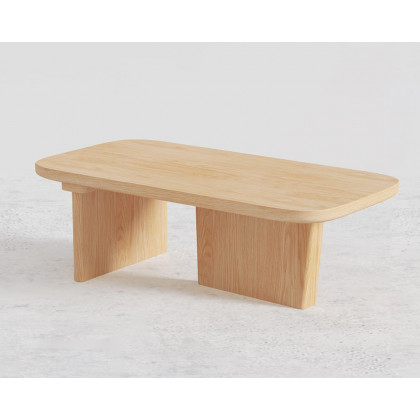 HMR Rectangular Coffee Table with Abstract Base - Natural