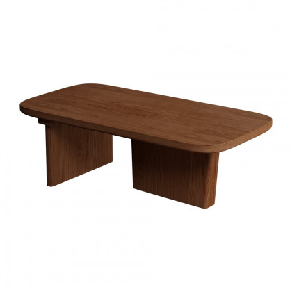 HMR Rectangular Coffee Table with Abstract Base - Walnut