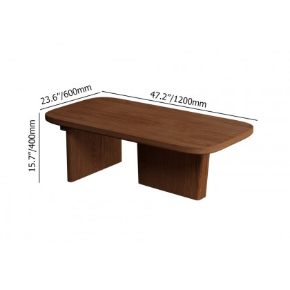 HMR Rectangular Coffee Table with Abstract Base - Walnut