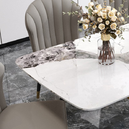 HMR Modern Style Rectangular Sintered Stone Dining Table - 70.9" (Seats 4-6 People)
