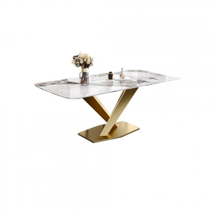 HMR Modern Style Rectangular Sintered Stone Dining Table - 70.9" (Seats 4-6 People)
