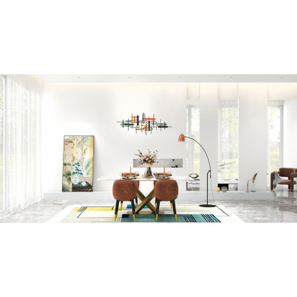 HMR Modern Style Rectangular Sintered Stone Dining Table - 70.9" (Seats 4-6 People)