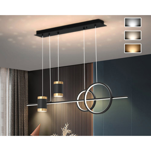 HMR Kitchen Island Light Geometric Starry Reflection Hanging Light 3-Way - Black