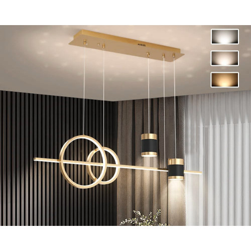 HMR Kitchen Island Light Geometric Starry Reflection Hanging Light 3-Way - Gold