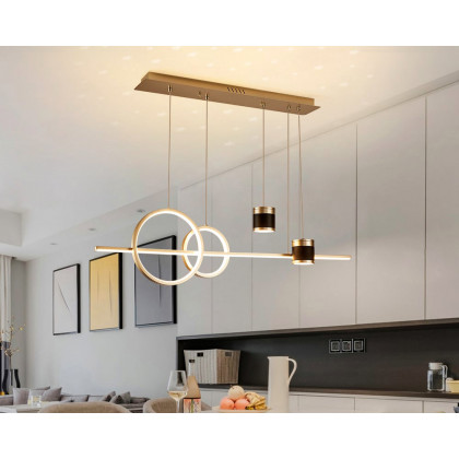 HMR Kitchen Island Light Geometric Starry Reflection Hanging Light 3-Way - Gold