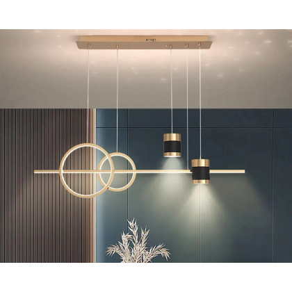 HMR Kitchen Island Light Geometric Starry Reflection Hanging Light 3-Way - Gold