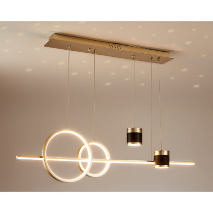 HMR Kitchen Island Light Geometric Starry Reflection Hanging Light 3-Way - Gold