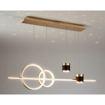 HMR Kitchen Island Light Geometric Starry Reflection Hanging Light 3-Way - Gold