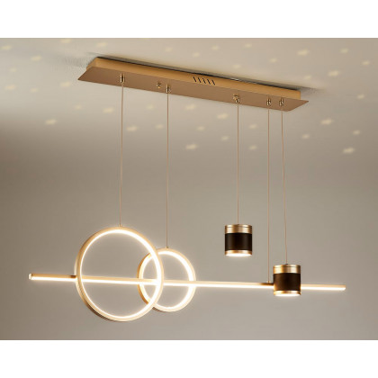 HMR Kitchen Island Light Geometric Starry Reflection Hanging Light 3-Way - Gold