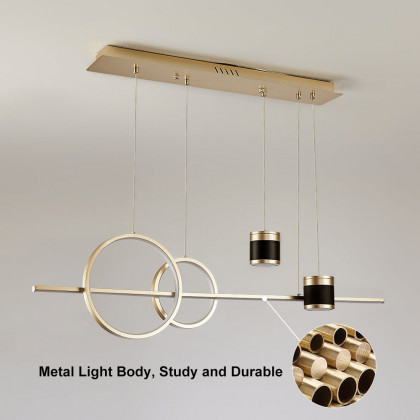 HMR Kitchen Island Light Geometric Starry Reflection Hanging Light 3-Way - Gold