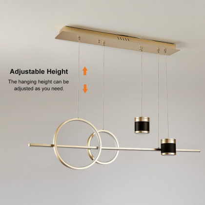 HMR Kitchen Island Light Geometric Starry Reflection Hanging Light 3-Way - Gold