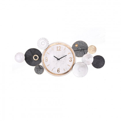 HMR - Modern Mute Metal Wall Clock with Distressed Multiple Round Shape